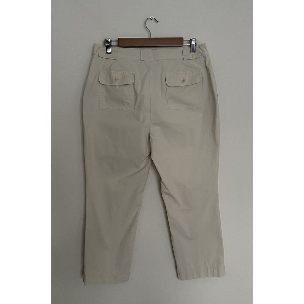 Lauren Ralph Lauren Women’s Beige Utility Pants SZ 10 Straight Leg Stretch Twill - Picture 4 of 13
